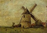 Paysage avec un moulin by Paul Desire Trouillebert